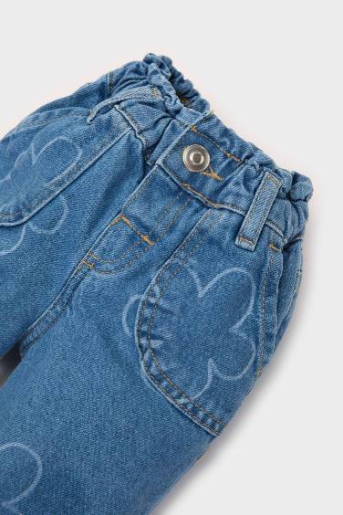 Baby Girl Paperbag Floral Jeans