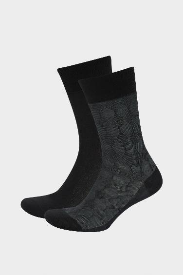 Man Seamless 2 Piece Mercerized Cotton Long Socks