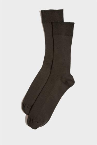 Erkek Dikişsiz Rahat Lastikli 3'lü Penye Pamuklu Premium Uzun Çorap