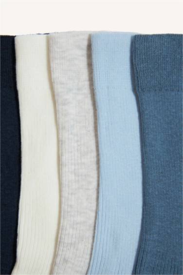 Man Comfortable Elastic 5 Piece Cotton Long Socks