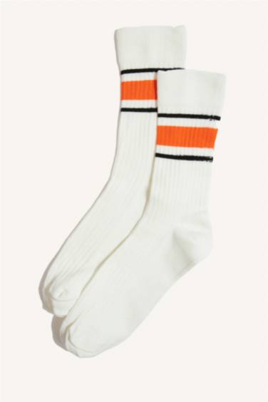 Erkek Dikişsiz Rahat Lastikli 3'lü Penye Pamuklu Premium Uzun Çorap