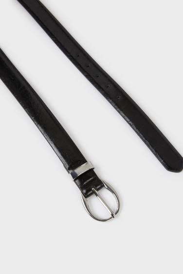 Woman Faux Leather 2 Piece Daily Belt
