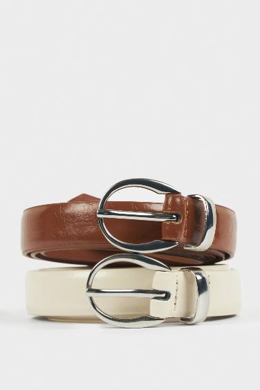 Kadın Suni Deri 2'li Günlük Kemer