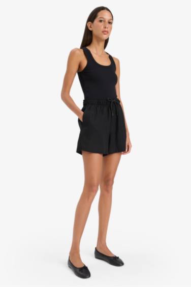 Шорты Из Смеси Льна с Высокой Талией