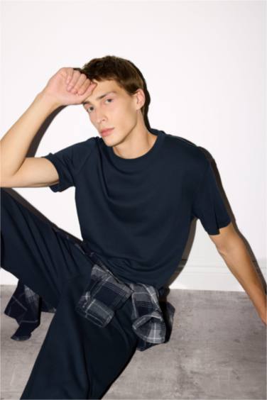 Cotton Regular Fit Crew Neck Basic T-Shirt