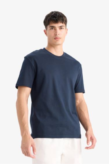 Cotton Regular Fit Crew Neck Basic T-Shirt