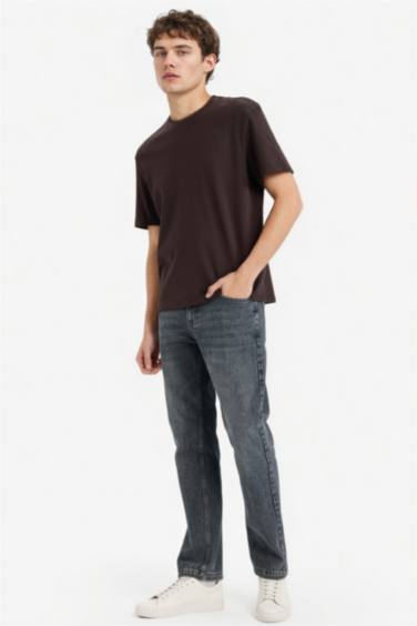 %100 Pamuk Regular Fit Bisiklet Yaka Basic Düz Kısa Kollu Tişört