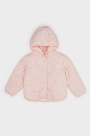 Baby Girl Windproof Waterproof Quilted Hooded Puffer Jacket