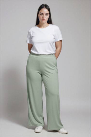 Wide Leg Basic Trousers