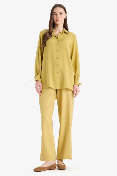 Wide Leg Basic Trousers