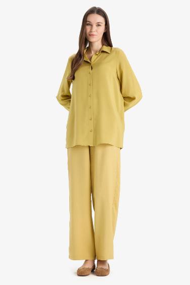 Wide Leg Basic Trousers