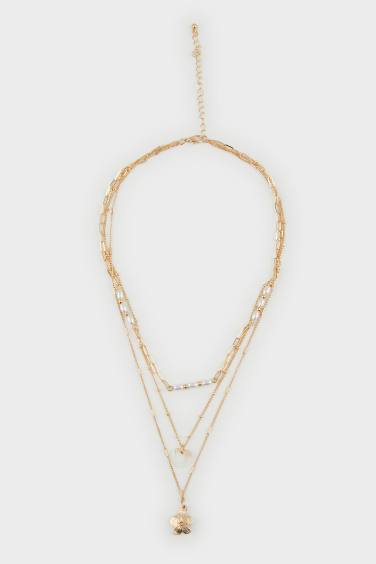 Woman 3 Piece Gold Necklace