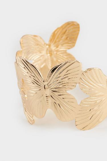 Kadın Kelebek Desenli Gold Bileklik