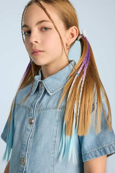 مشبك شعر بناتي ملون - 4 قطع