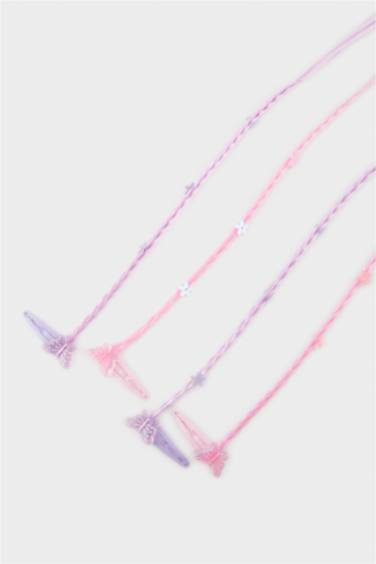 مشبك شعر بناتي ملون - 4 قطع