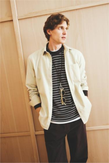 Regular Fit Polo Collar Cotton Long Sleeve Shirt