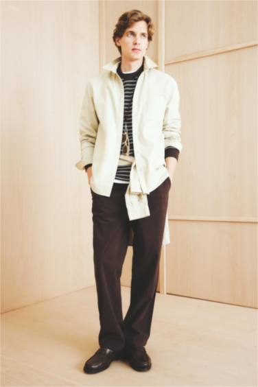 Regular Fit Polo Collar Cotton Long Sleeve Shirt