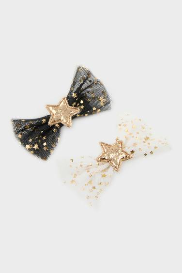 مشبك شعر بناتي ذهبي - قطعتين