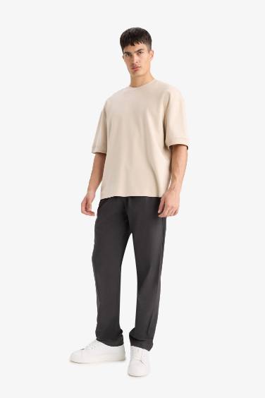 Relax Fit Regular Hem Flanel Trousers