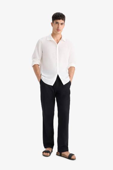 Relax Fit Regular Hem Flanel Trousers