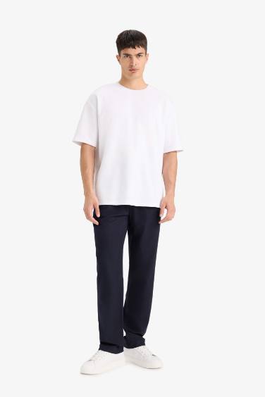 Relax Fit Regular Hem Flanel Trousers