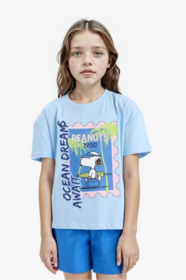 Girl Snoopy Relax Fit Crew Neck Short Sleeve T-Shirt