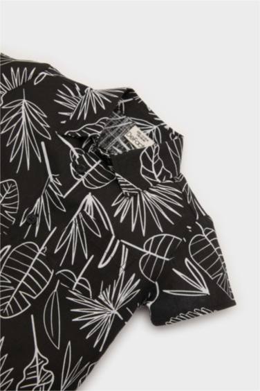 طقم بيبي اولادي قميص نص كم  مطبوع قصة عادية - قطعتين