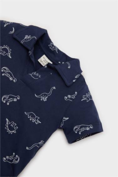 Baby Boy Dinosaur Patterned Shirt Denim Shorts 2 Piece Set