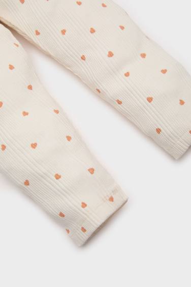 Baby Girl Regular Fit Heart Patterned Corduroy Trousers