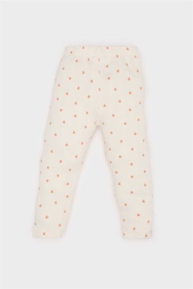 Baby Girl Regular Fit Heart Patterned Corduroy Trousers