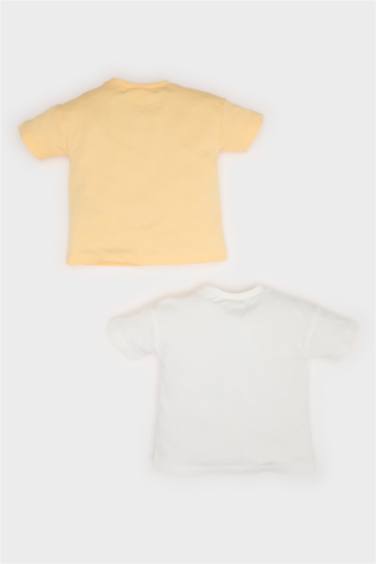 بودي أولاد نص كم ممشط برقبة مستديرة - قطعتين