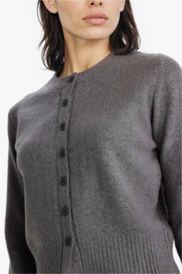 Slim Fit Crew Neck Knit Cardigan