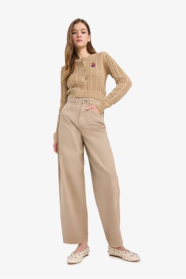 Coool Regular Fit Bisiklet Yaka Düğmeli Triko Hırka