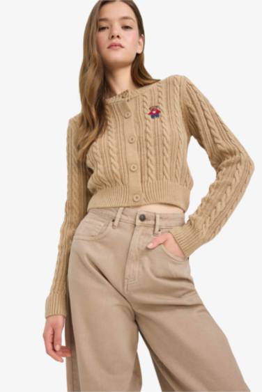 Coool Regular Fit Bisiklet Yaka Düğmeli Triko Hırka