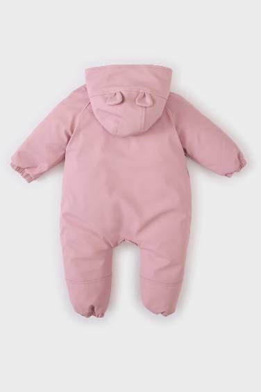 Baby Girl Waterproof Hooded Zippered Jumpsuit
