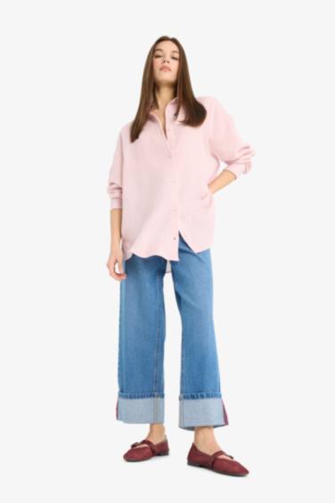 үлкен пішім жолақ Ұзын жеңді көйлек