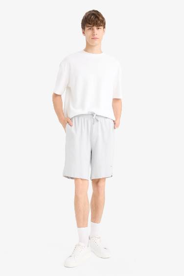 Slim Fit Sweatshirt Fabric Shorts