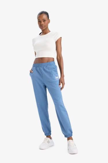 Standard Fit Pocket Detailed Slogan Trousers