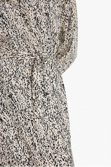 Animal Print Half Sleeve Maxi Dress