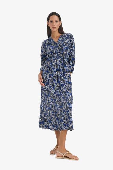 Animal Print Half Sleeve Maxi Dress