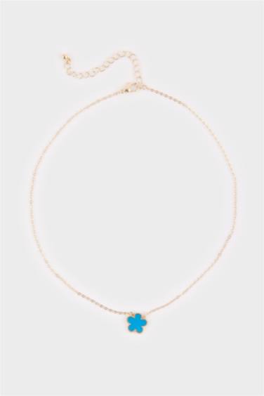 Kadın Mavi Yonca Detaylı Kolye