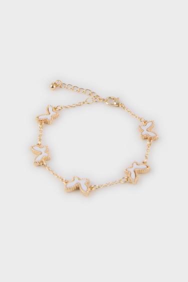 سوار نسائي ذهبي ابيض