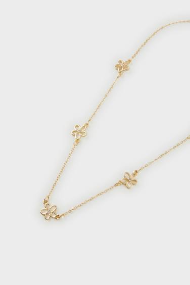 Woman Floral Gold Necklace