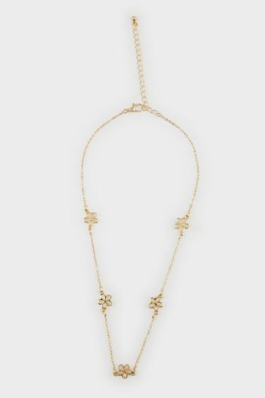 Woman Floral Gold Necklace