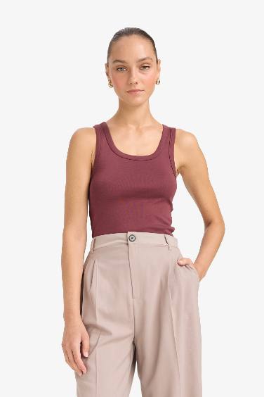 Slim Fit Basic Camisole Round Collar Tank Top