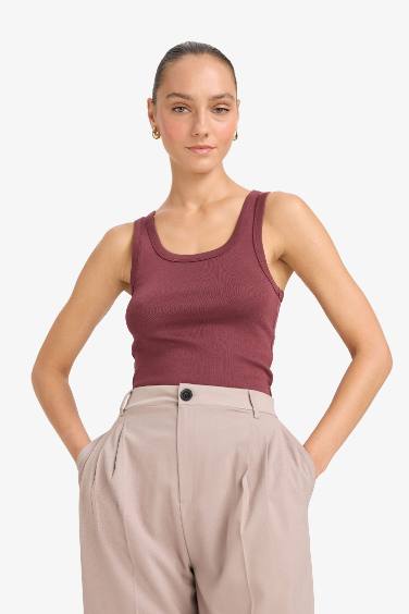 Slim Fit Basic Camisole Round Collar Tank Top