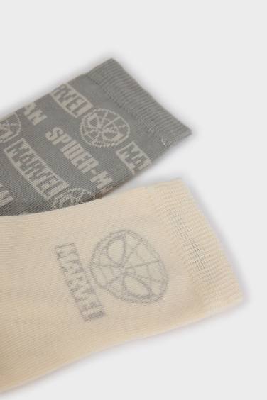 Erkek Çocuk Marvel Spiderman 2'li Pamuklu Uzun Çorap