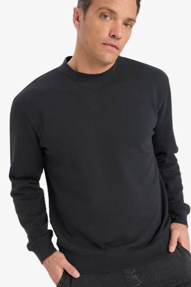 Cotton Regular Fit Crew Neck Sweatshirt