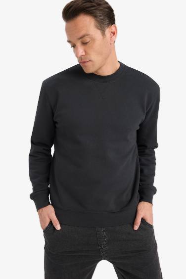 Cotton Regular Fit Crew Neck Sweatshirt