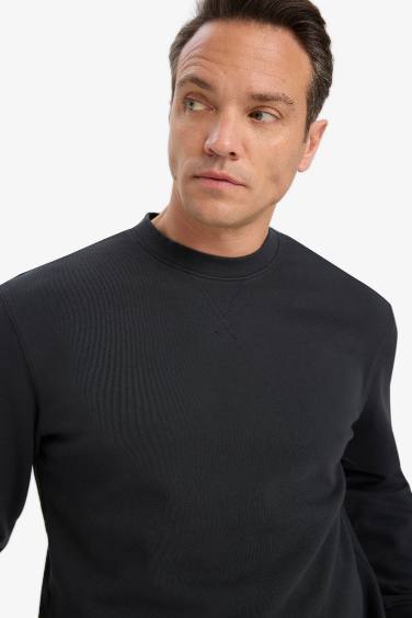 Cotton Regular Fit Crew Neck Sweatshirt